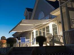 Motorized retractable awnings